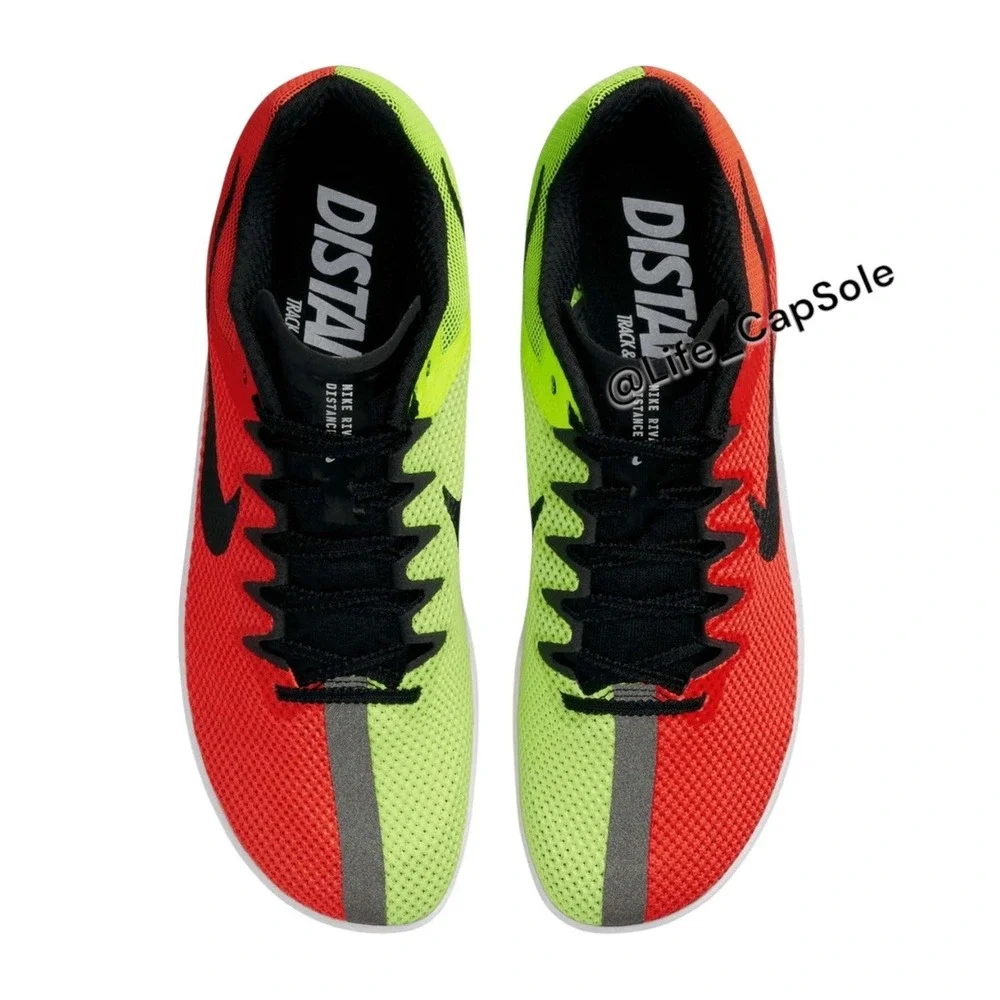 Size 12 Nike Zoom Rival Distance DC8725-601 Red‎ Volt Running Spikes Shoes Men's